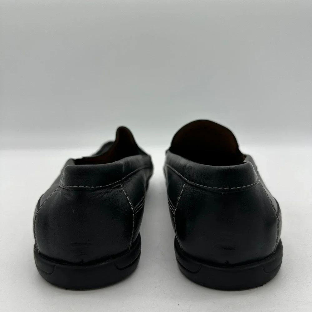 Johnston & Murphy 28-3981 Boys Size 4M Locklin Venetian Black Leather Loafers